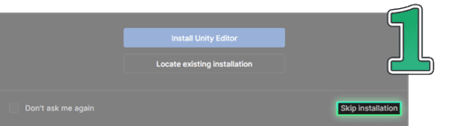 Install Unity Editor step 1